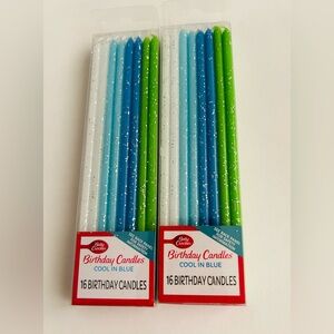New 2 Packages "Cool in Blue" 6" Candles 32 Candles Betty Crocker made Vietnam